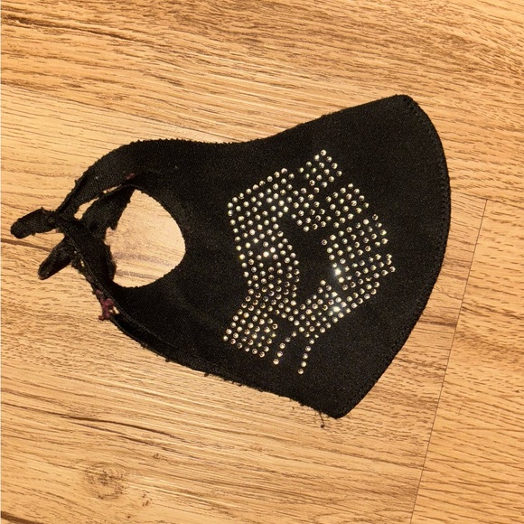 Black Lives Matter Bedazzled Face Mask - Picture 3 of 4